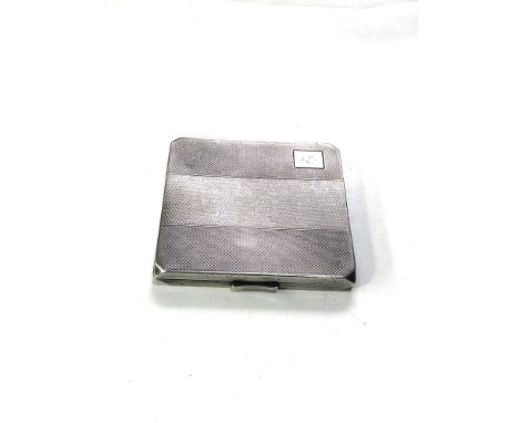 Engine turned silver cigarette case weight 117g 
