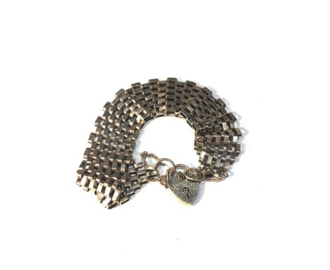 9ct gold gate bracelet weight 18g 