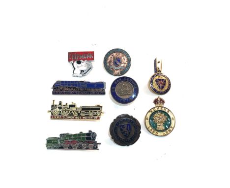 Selection of vintage enamel badges includes military etc 