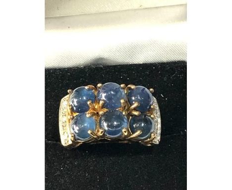 9ct gold sapphire cocktail ring 9.5g 