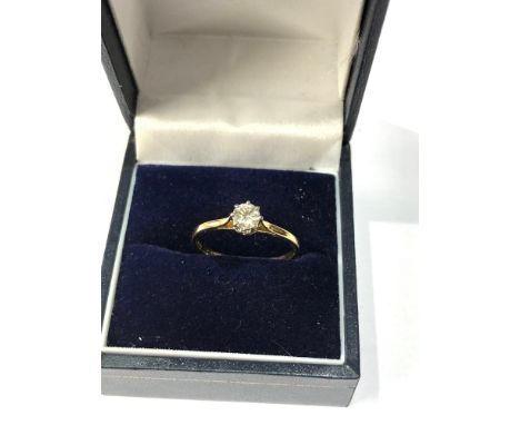 Fine 18ct gold diamond ring 4mm dia est 0.25ct  weight of ring 1.5g 