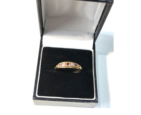 Antique 18ct gold diamond &amp; ruby ring weight 2.8g 