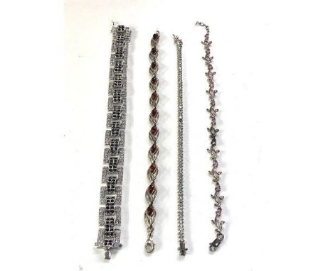 4 vintage silver bracelets  weight 55g 