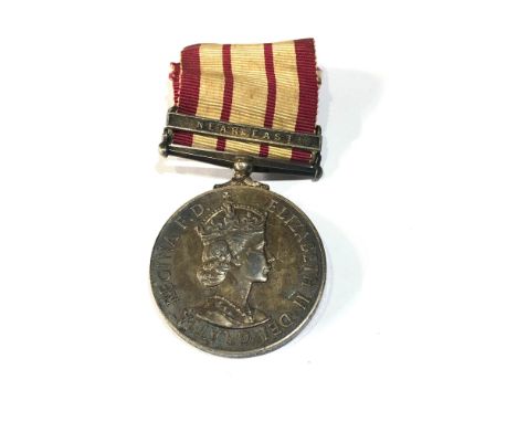 ER 11 Navy general service medal  near east bar to p/k 960876 d.j.brealey m E.2 R.N 