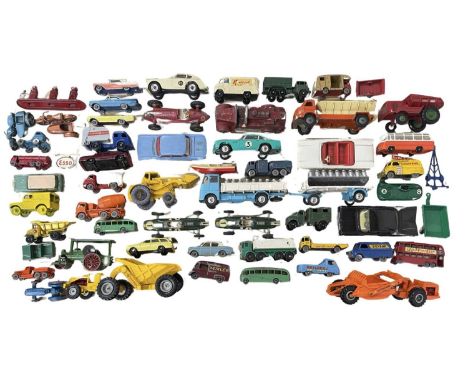 A mixed lot of various playworn die-cast vehicles, to include Dinky, Corgi, Lesney, Lone Star etc