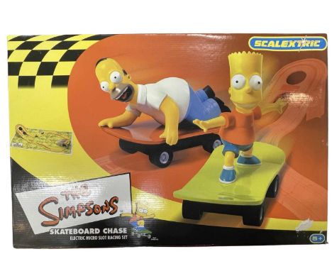 A boxed Scalextric set: The Simpsons Skateboard Chase