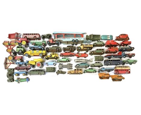 A mixed lot of various playworn die-cast vehicles, to include Dinky and Corgi