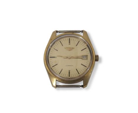 Gents third quarter of 20th century Longines gold plated and stainless steel backed wrist watch, having gold hands to a gold 