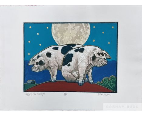 Mark Spain (British b.1962) 'Hogging the moonlight'
Limited edition print on paper, hand signed in bottom right.
Number 89 of