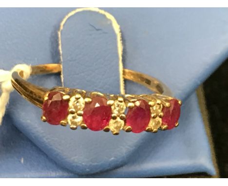 A 9ct ruby and diamond dress ring