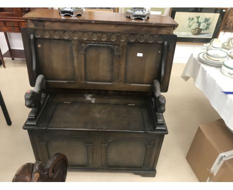 An oak monk's bench