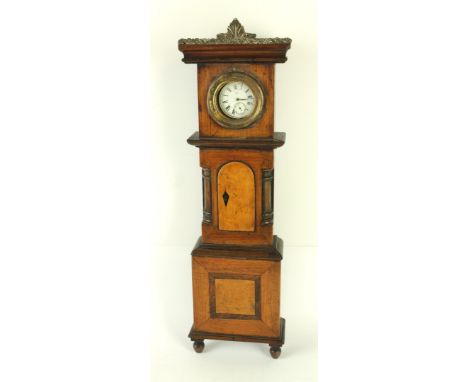 A late 19th Century hardwood pocket watch standFormed as a longcase clock, together with a Chester hallmarked silver pocket w