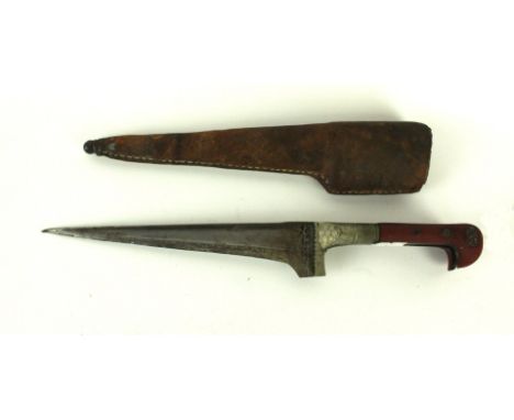 An Afghanistan pesh-kabz dagger, late 19th/early 20th Century17cm straight single tapering blade, the back with incised decor