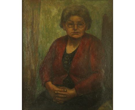 Emmanuel Levy (1900-1985) - A Portrait the Artist Mother Oil on board, signed lower right, gilt framed and glazed, approx 50x