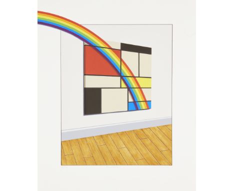 Patrick Hughes,British b.1939-Mondrainbow, 2018;archival pigment print on Somerset wove,signed, titled, and inscribed 'Artist