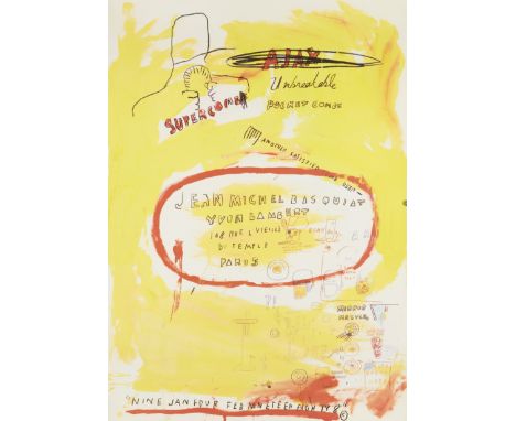 Jean Michel Basquiat,American 1960-1988,Supercomb, 1988;offset lithograph in colours on wove,sheet: 73 x 52 cm, (unframed)&nb