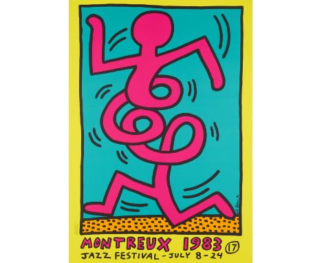 Keith Haring, American 1958-1990,Montreux Jazz Festival, 1983;offset lithograph in colours, with printed signature, printed b