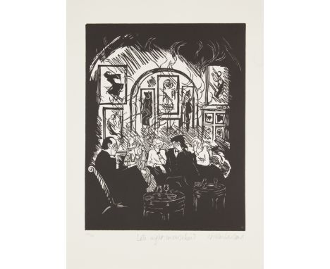 Nicholas Garland, British b.1935-  Annabel's, 1985;  14 linocuts in black and white,  each signed in pencil and numbered 154/