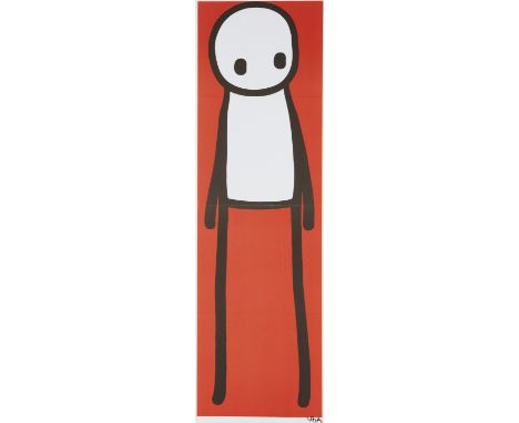 Stik,British b.1979-Standing Figure (Red), 2015;offset lithograph in colours on wove,folded twice as issued, signed in black 