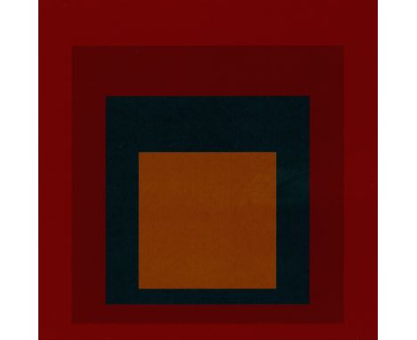 Josef Albers, German/American 1888-1976,   Homage to the Square, (Red with Orange square);   offset lithograph in colours on 