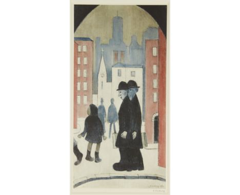 Laurence Stephen Lowry RBA RA,British 1887-1976,Two Brothers;offset lithograph printed in colours, signed in pencil, with the