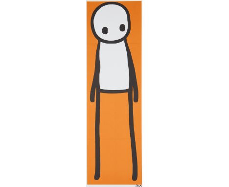 Stik, British b.1979-Standing Figure (Orange), 2015;offset lithograph in colours on wove, folded twice as issued,  signed in 