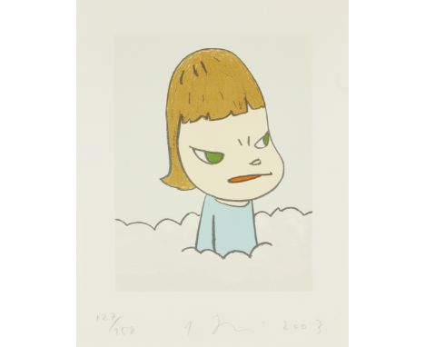 Yoshitomo Nara,  Japanese b.1959-In The Cloud, 2003; lithograph in colours on Arches wove,  signed in pencil, dated and numbe