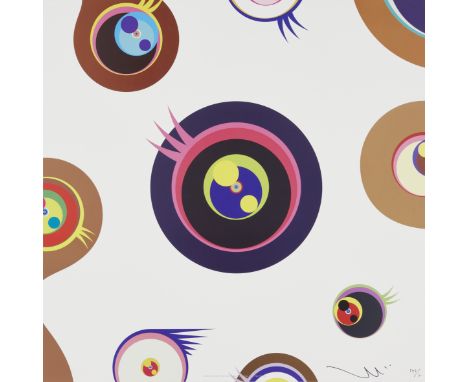 Takashi Murakami, Japanese b.1962- Jellyfish Eyes- White 1, 2006; offset lithograph in colours on smooth wove, signed and num