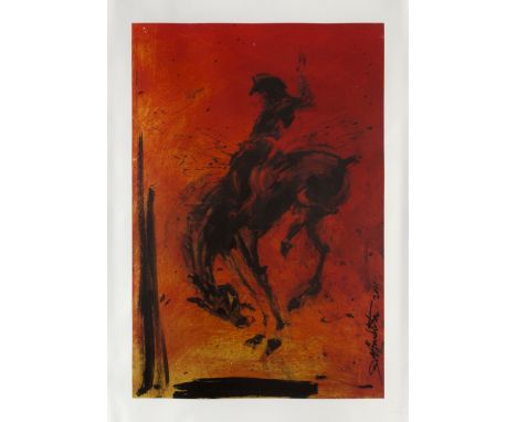 Richard Hambleton,  Canadian 1952-2017,  Horse and Rider, 2018;  giclée print on Hahnemühle wove, with signature embossed in 