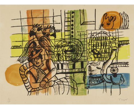 After Fernand Léger,  French 1881-1955,Le Marchand d'Oiseaux (from La Ville Suite), 1954;  lithograph in colours on wove,  st