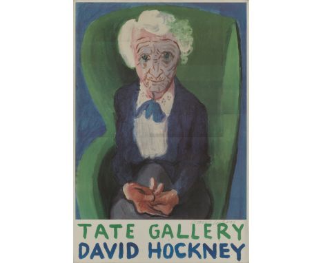 David Hockney OM CH RA,British b. 1937-My Mother (Bridlington) 1988;offset lithographic poster on T.H Saunders Waterford pape