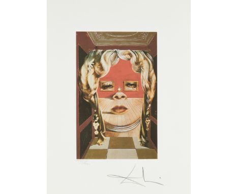 Salvador Dalí,  Spanish 1904-1989,  The Face of Mae West;  lithograph in colours on BFK Rives paper,  with artist's blind sta