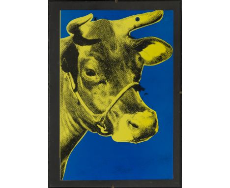 After Andy Warhol, American 1928-1987,  Cow (yellow) and Cow (pink);each laminated print in colours in the form of a flattene