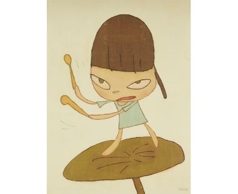 Yoshitomo Nara,Japanese b.1959-Marching on a Butterbur Leaf, 2020;offset lithograph in colours on wove,published by Dallas Co