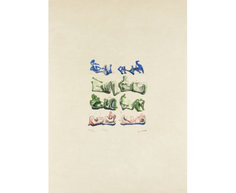 Henry Moore OM CH FBA,British 1898-1986,Eight Reclining Figures, 1967;lithograph in colours on Japan paper,signed, dated and 