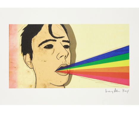 Hayden Kays,  British b.1985-   Rainbow Mouth;  inkjet print on wove,  signed in pen with the artichoke blind stamp,  29.7 x 