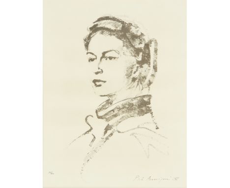 Pietro Annigoni,Italian 1910-1988,Queen Eliizabeth II, 1954;lithograph on wove,signed in pen and numbered 741/850, image: 34.