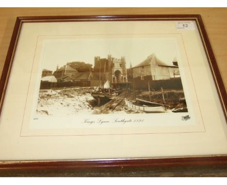 Repro Photo Kings Lynn Southgate 1891 10 x 7 inches , Janet Beckett Nelson Street Kings Lynn Print 6 x 4 inches , Copper Effe