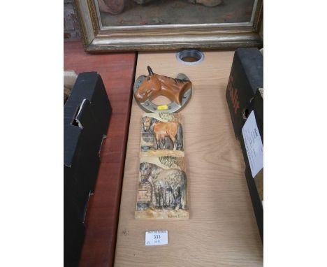 3 ceramic horse wallplacques