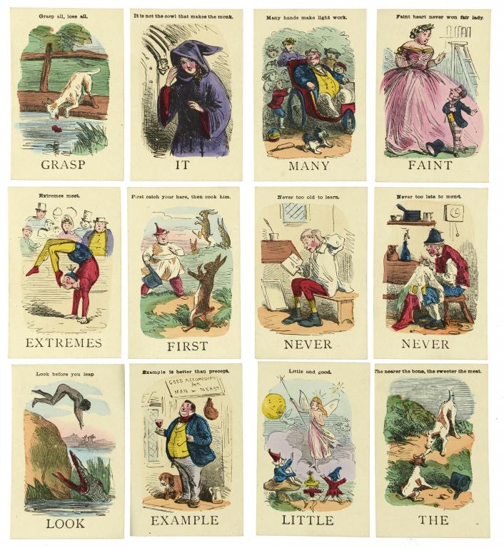 [VICTORIAN CARD GAME] - THE NEW GAME OF ILLUSTRATED PROVERBS (published ...