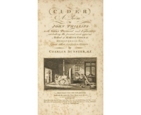 PHILIPS, JOHN - CIDER, A POEM with notes provincial and explanatory, (including the present most approved method of making ci