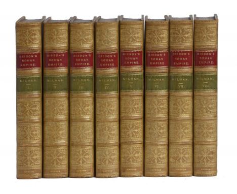 GIBBON, EDWARD - THE HISTORY OF THE DECLINE AND FALL OF THE ROMAN EMPIRE With notes by Dean Milman and M Guizot. London, John