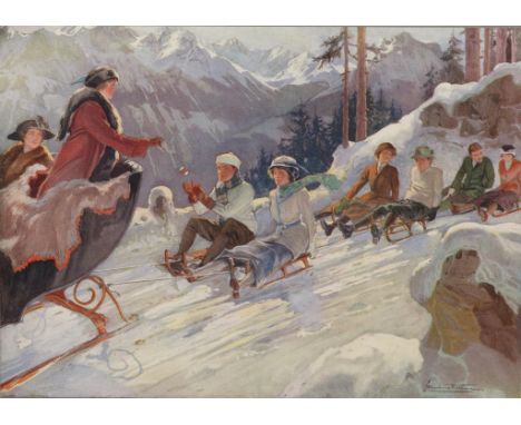 BENSON, E.F. - WINTER SPORTS IN SWITZERLAND With 12 full-page illustrations in colour by C. Fleming Williams and 47 reproduct