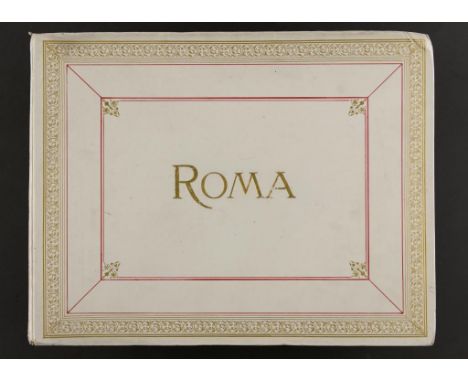 19TH CENTURY GRAND TOUR PHOTOGRAPH ALBUM comprising approx 99 albumen prints mounted on card, full-page and smaller, many wit