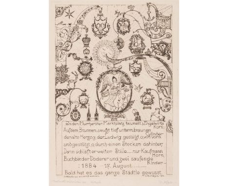 NÄGELE, REINHOLD (1884-1972), "Murrhardter Wirtshausschilder", 1921, Radierung, u.li. mit Bleistift von Hand betitelt, datier