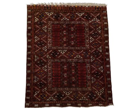 Orientteppich. Hatschlu-Mauri, AFGHANISTAN, 210x160 cm, 1960/65er Jahre. 'Hatschlu' bezeichnet eine Brücke, die sowohl als Tü