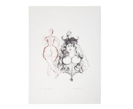 HAUSNER, RUDOLF (1914-1995), "Sibyllen", 1970, Lithographie/Bütten, u.re. mit Bleistift von Hand signiert, u.li. mit Bleistif
