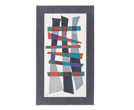 KANDINSKY, WASSILY, nach (1866-1944), "Abstrakte Komposition", Farblithographie/Papier, in der Platte monogrammiert und datie