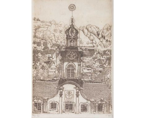 NÄGELE, REINHOLD (1884-1972), "Hall", 1920, Radierung, u.li. mit Bleistift von Hand num. '6/40' und betitelt, u.re. in der Pl