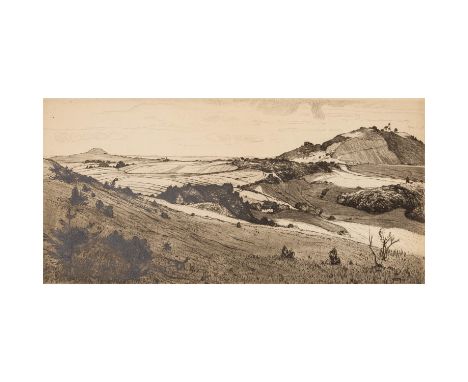 HOLLENBERG, FELIX (1868-1945), "Rechberg und Hohenstaufen", 1908, Ätz- und Kaltnadelradierung von der Kupferplatte/Papier, in